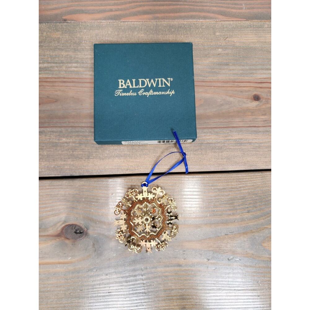 Baldwin Calais Ice Flower Ornament 24 Karat Gold Finish 7175.010